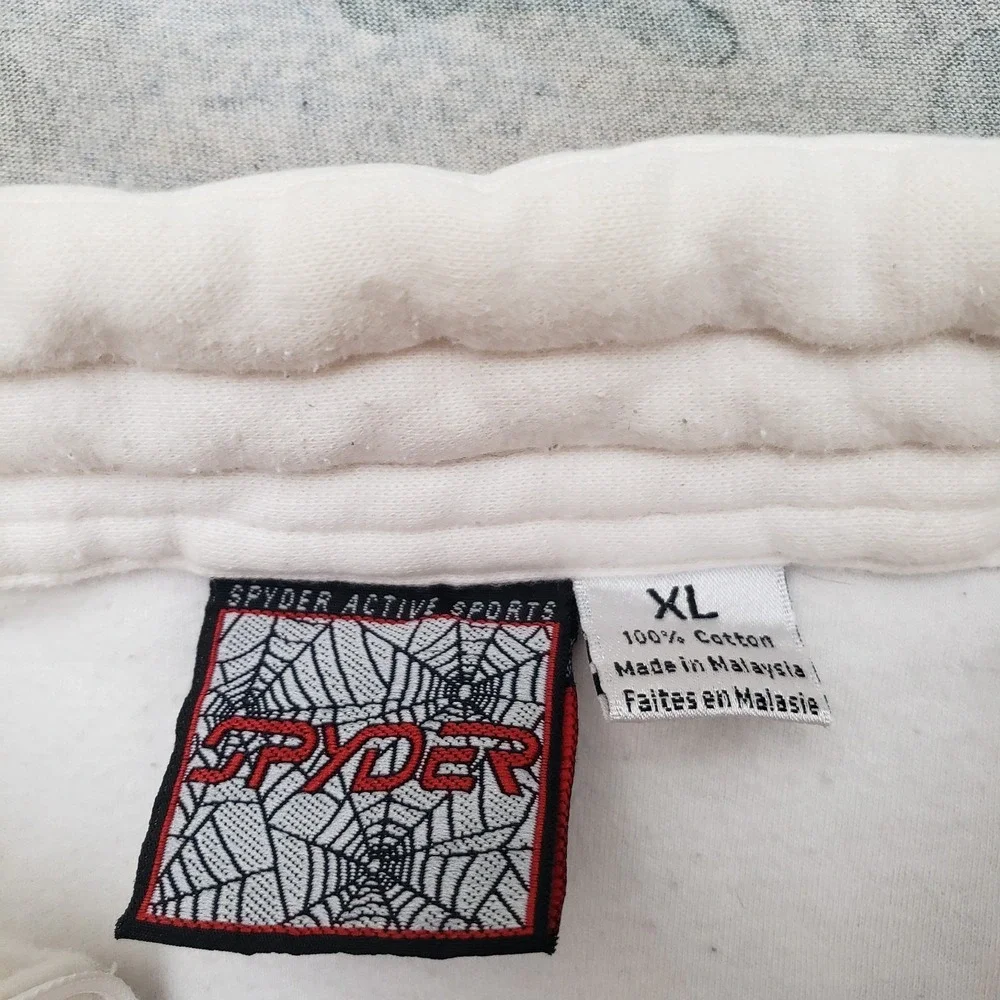 Vintage Spyder Shirt Mens XL White Y2k Quarter Zip Long Sleeve